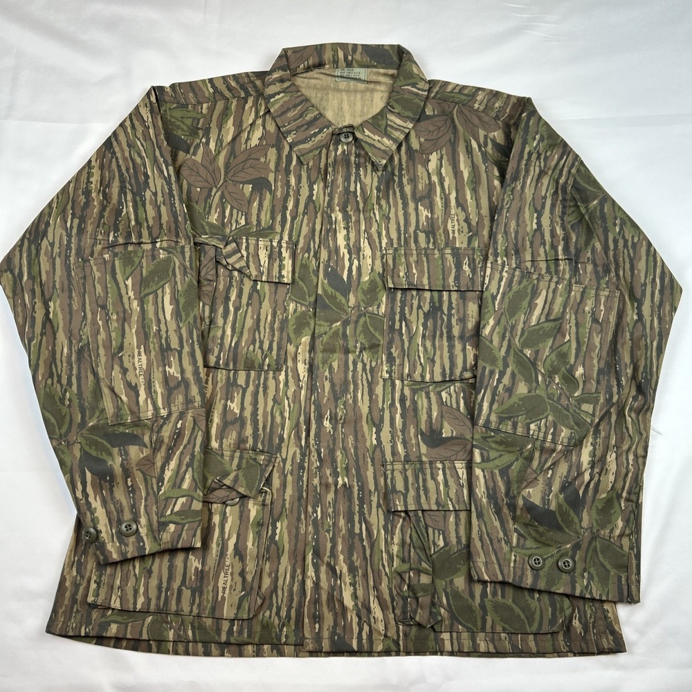 VTG NOS COAT COMBAT Large Reg Realtree Camo BDU Military Jacket Hunting 4 Pocket